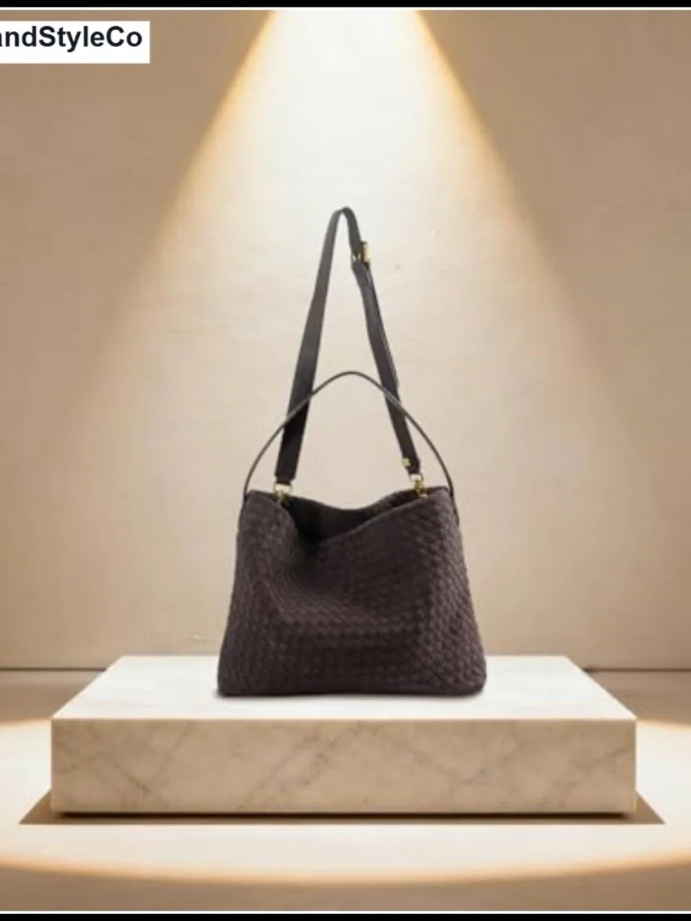 Faux Suede Woven Hobo Tote Bag Shoulder Handbag Work Travel Purse